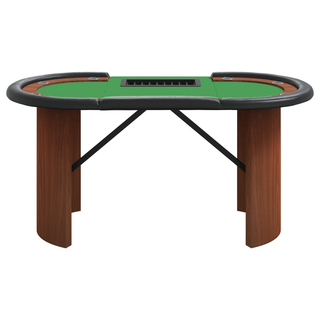 vidaXL 10-Player Poker Table with Chip Tray Green 63"x31.5"x29.5"