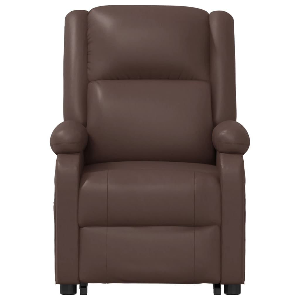 vidaXL Power Lift Massage Recliner Brown Faux Leather