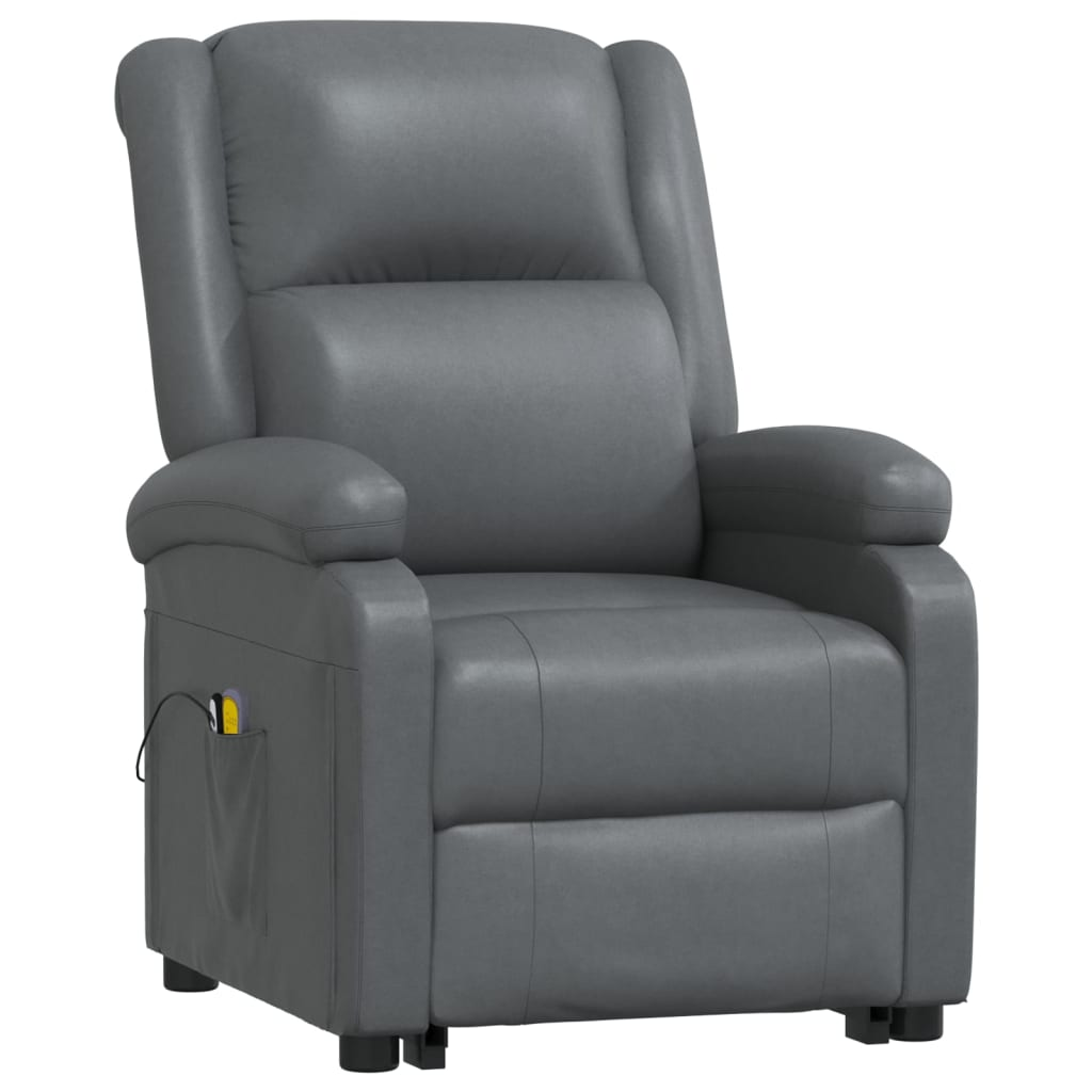 vidaXL Power Lift Massage Recliner Anthracite Faux Leather