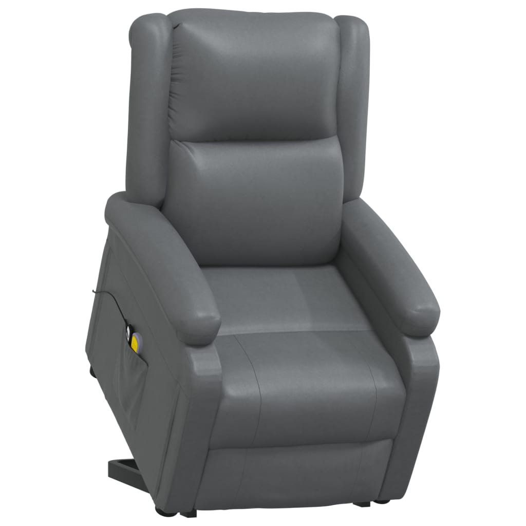 vidaXL Power Lift Massage Recliner Anthracite Faux Leather