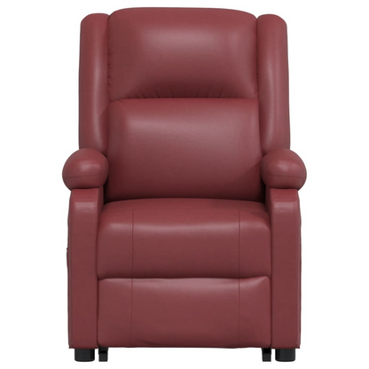 vidaXL Power Lift Massage Recliner Wine Red Faux Leather