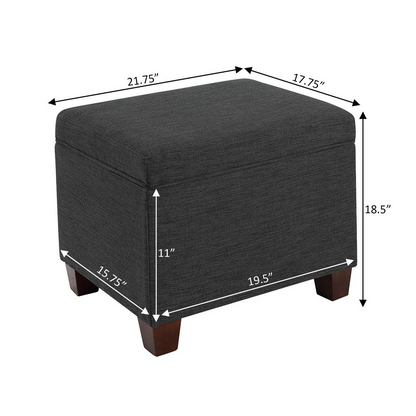 Madison Storage Ottoman, Gray