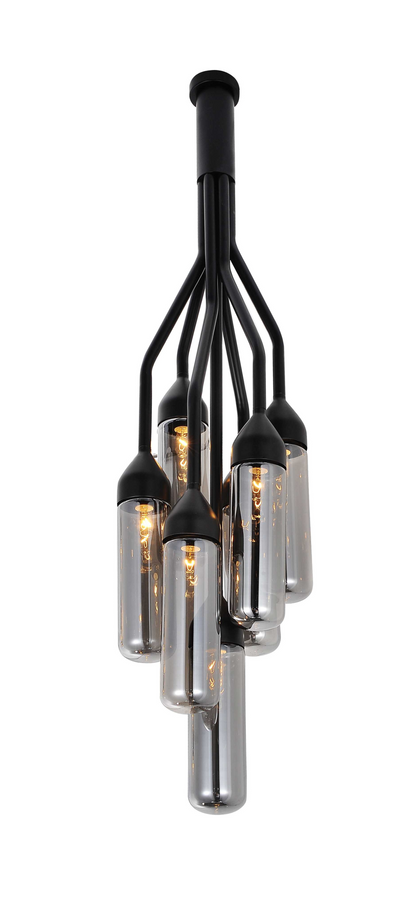 10.5 X 10.5 X 48 Black Carbon Steel Pendant Lamp