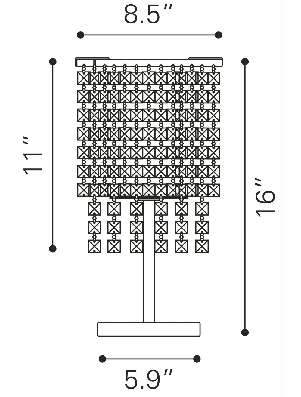 Dazzle Falling Crystals Table Lamp