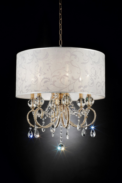 Stunning Brass Gold Finish Ceiling Lamp with Crystal Accents