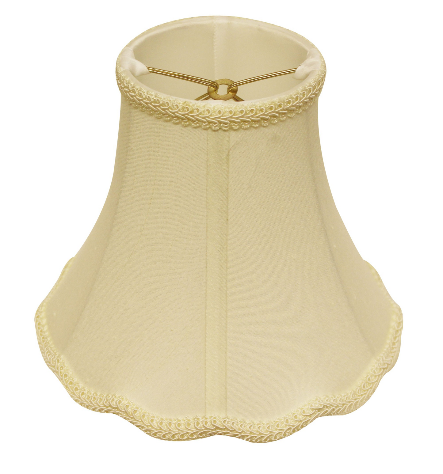 8" Ivory Slanted Scallop Bell Monay Shantung Lampshade