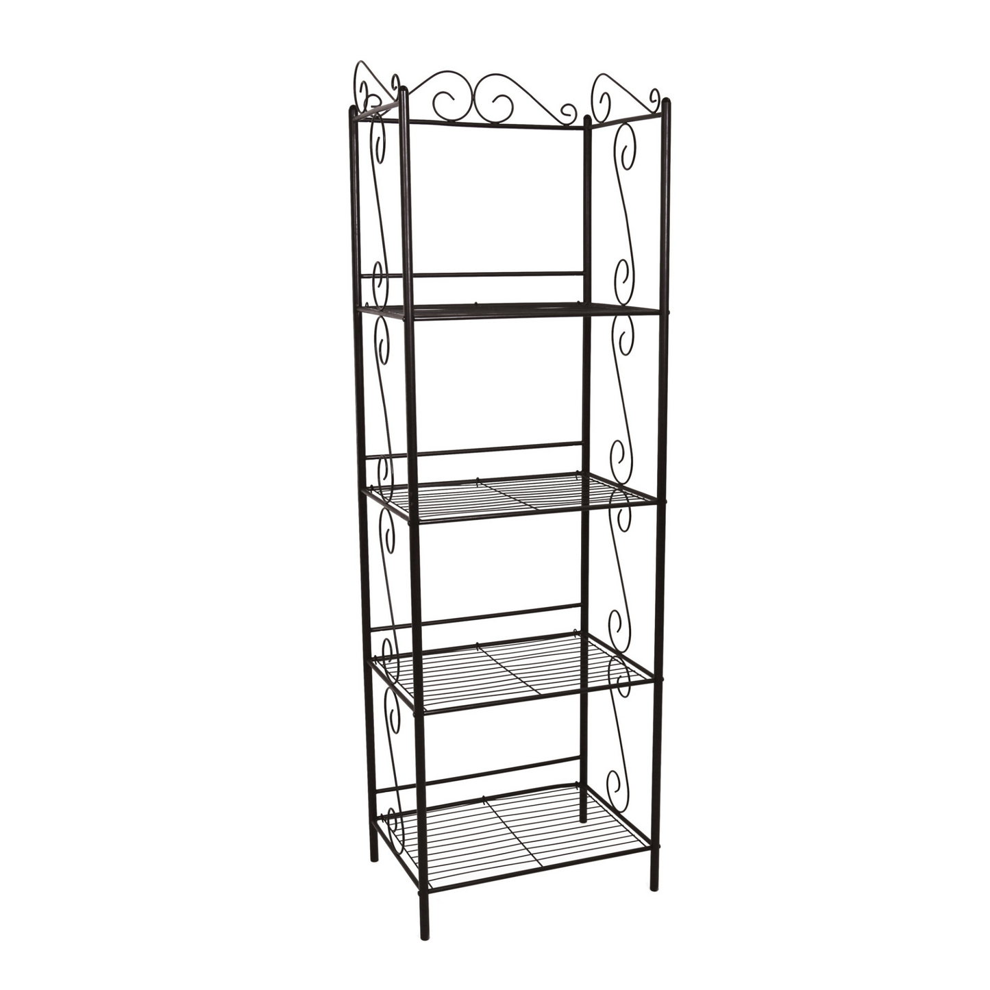 15.25" X 22" X 70" Brown Metal Shelf  Bookcase