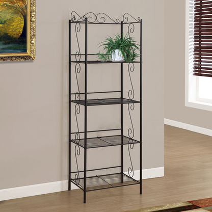 15.25" X 22" X 70" Brown Metal Shelf  Bookcase