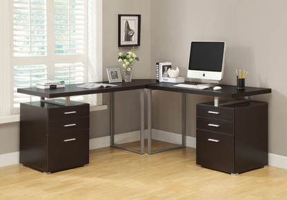 24" Brown Rectangular Computer Desk With Two Drawers