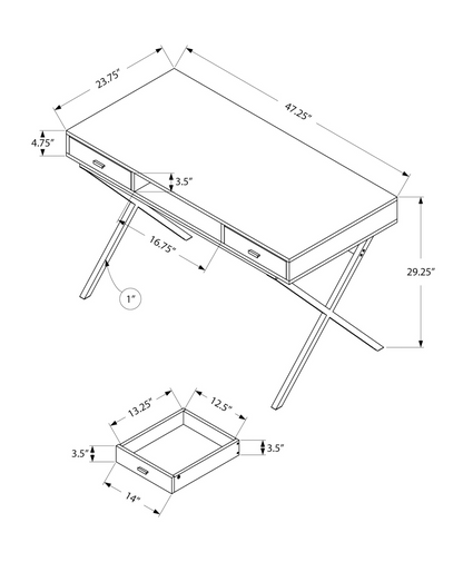 47" Rustic Taupe Computer Desk