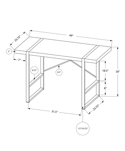 24" Taupe Rectangular Computer Desk