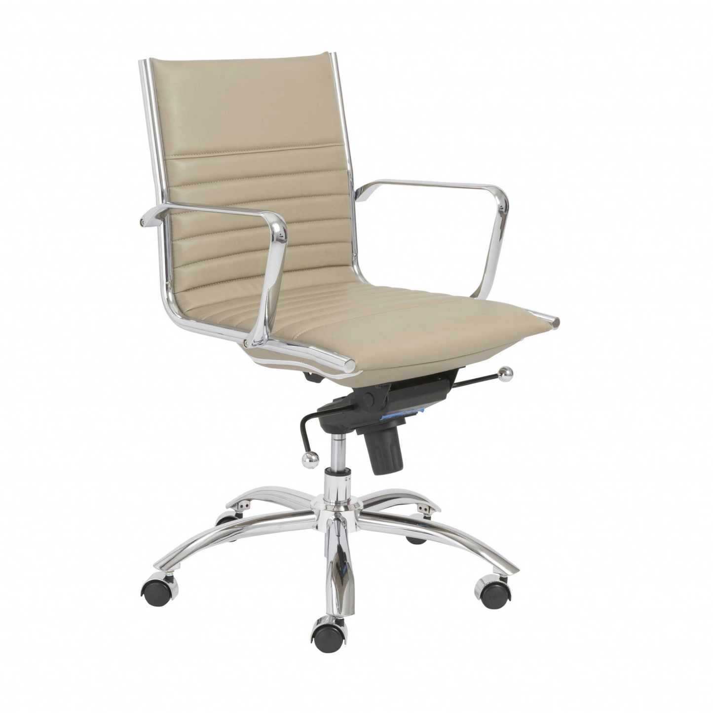 27.01" X 25.04" X 38" Low Back Office Chair In Taupe With Chromed Steel Base