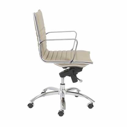 27.01" X 25.04" X 38" Low Back Office Chair In Taupe With Chromed Steel Base