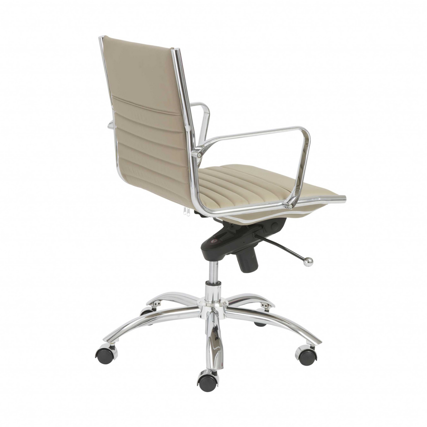 27.01" X 25.04" X 38" Low Back Office Chair In Taupe With Chromed Steel Base