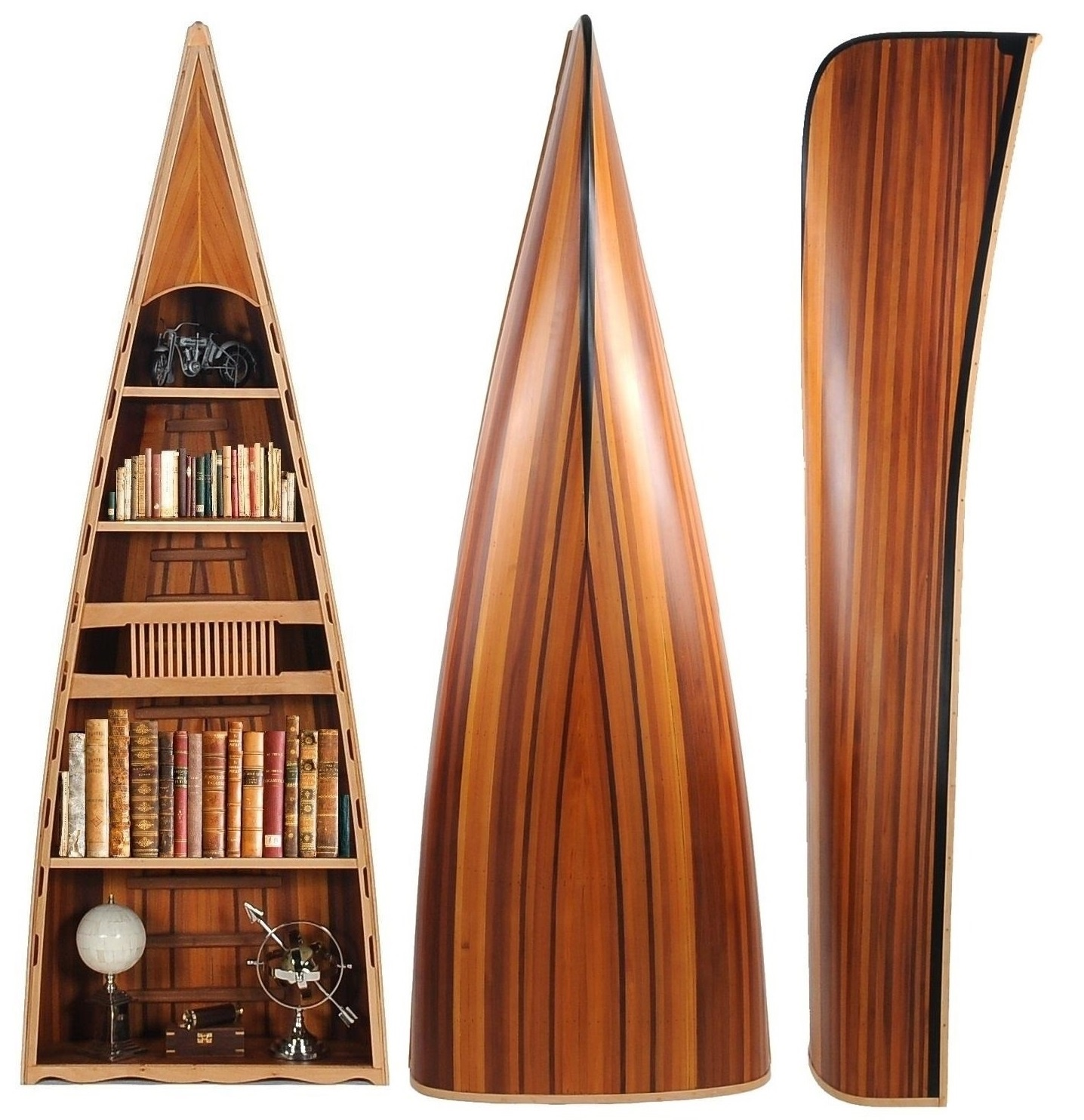 31" X 90" X 20.5" Wooden Canoe  Book Shelf