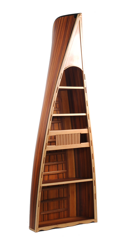 31" X 90" X 20.5" Wooden Canoe  Book Shelf