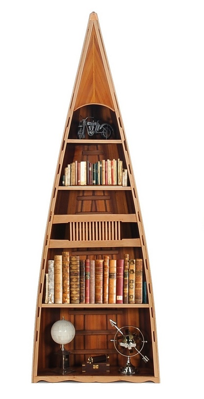 31" X 90" X 20.5" Wooden Canoe  Book Shelf