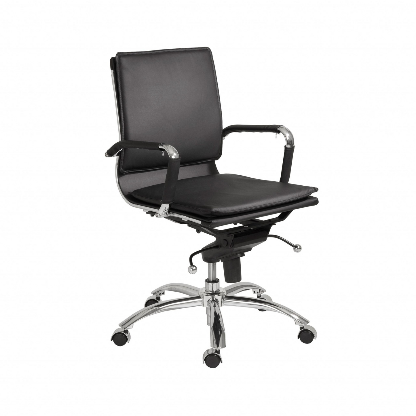 25.99" X 26.78" X 38.39" Low Back Office Chair In Black With Chromed Steel Base