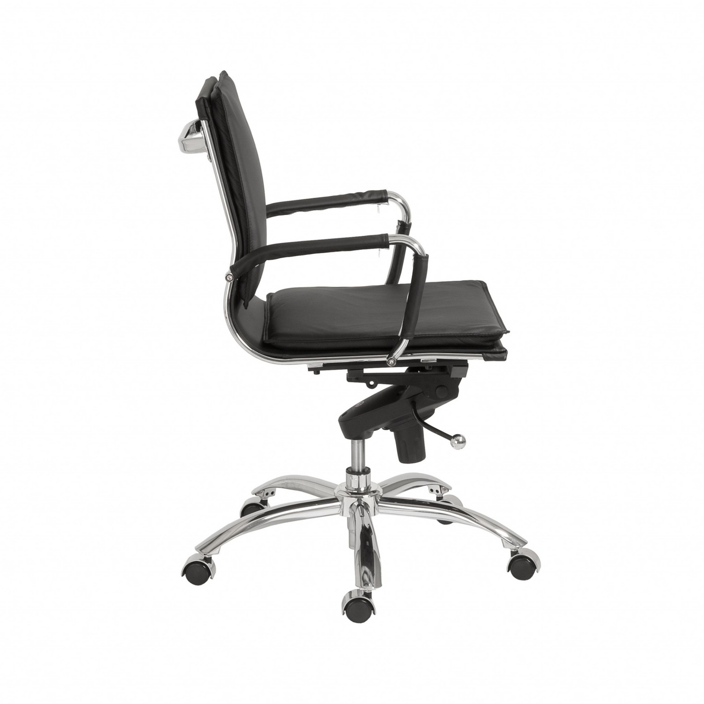 25.99" X 26.78" X 38.39" Low Back Office Chair In Black With Chromed Steel Base