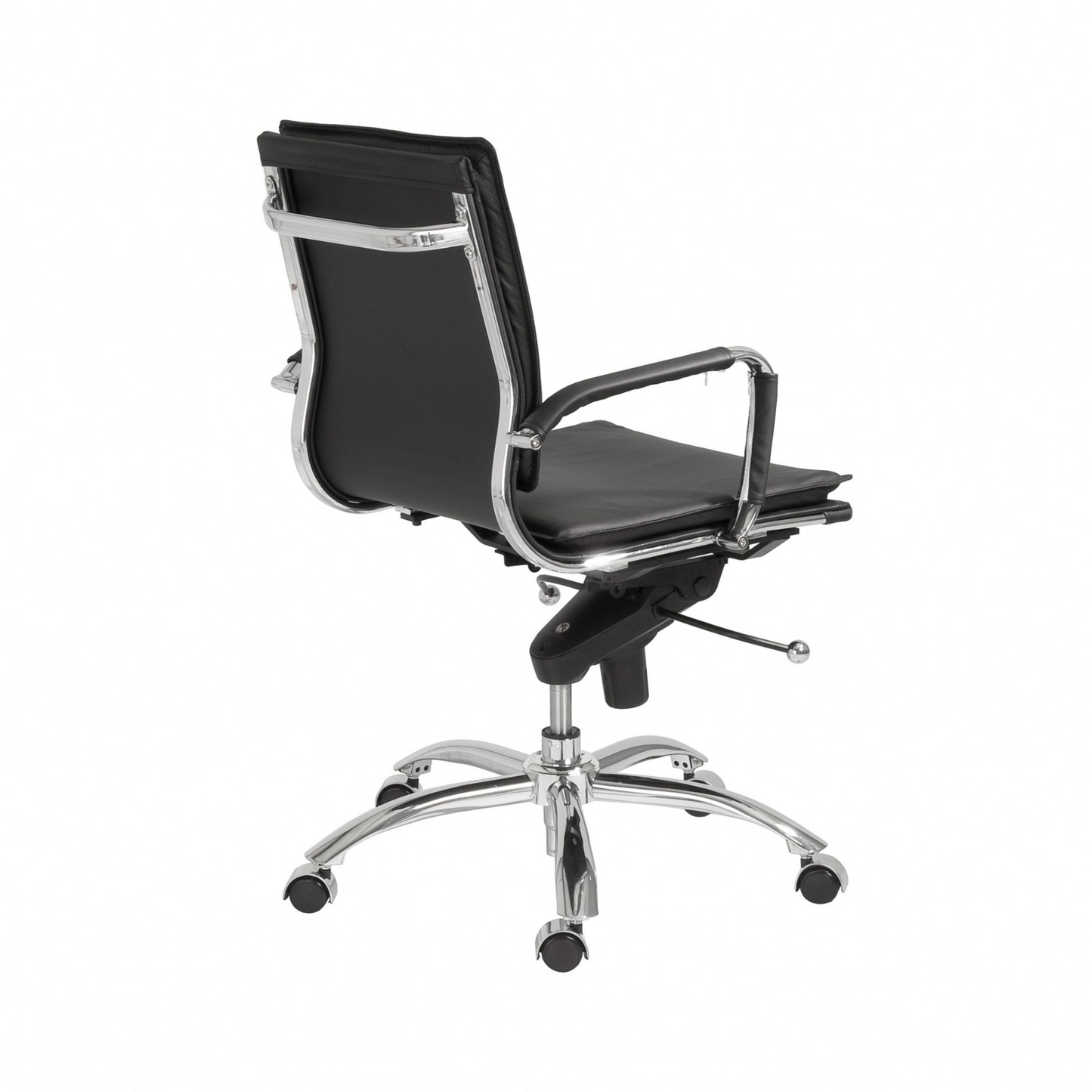 25.99" X 26.78" X 38.39" Low Back Office Chair In Black With Chromed Steel Base