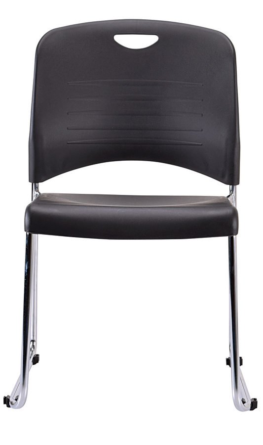 Professional Grade Set Of 4 Black Plastic Guest Chairs