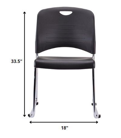 Professional Grade Set Of 4 Black Plastic Guest Chairs