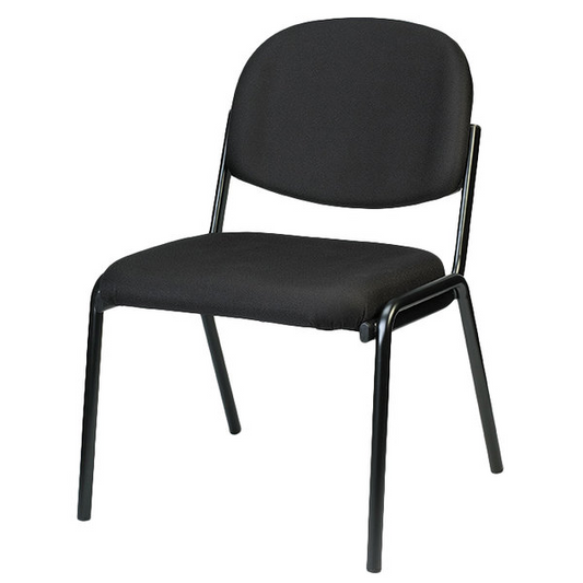 Set Of 2 Deluxe Black Fabric Guest Chair