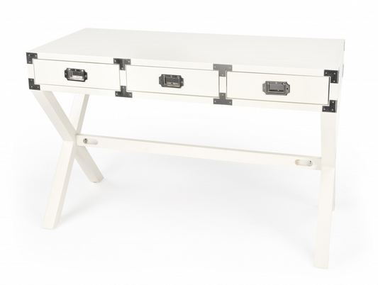 Modern White Campaign Style Desk