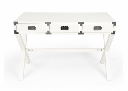 Modern White Campaign Style Desk