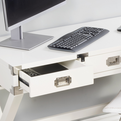 Modern White Campaign Style Desk