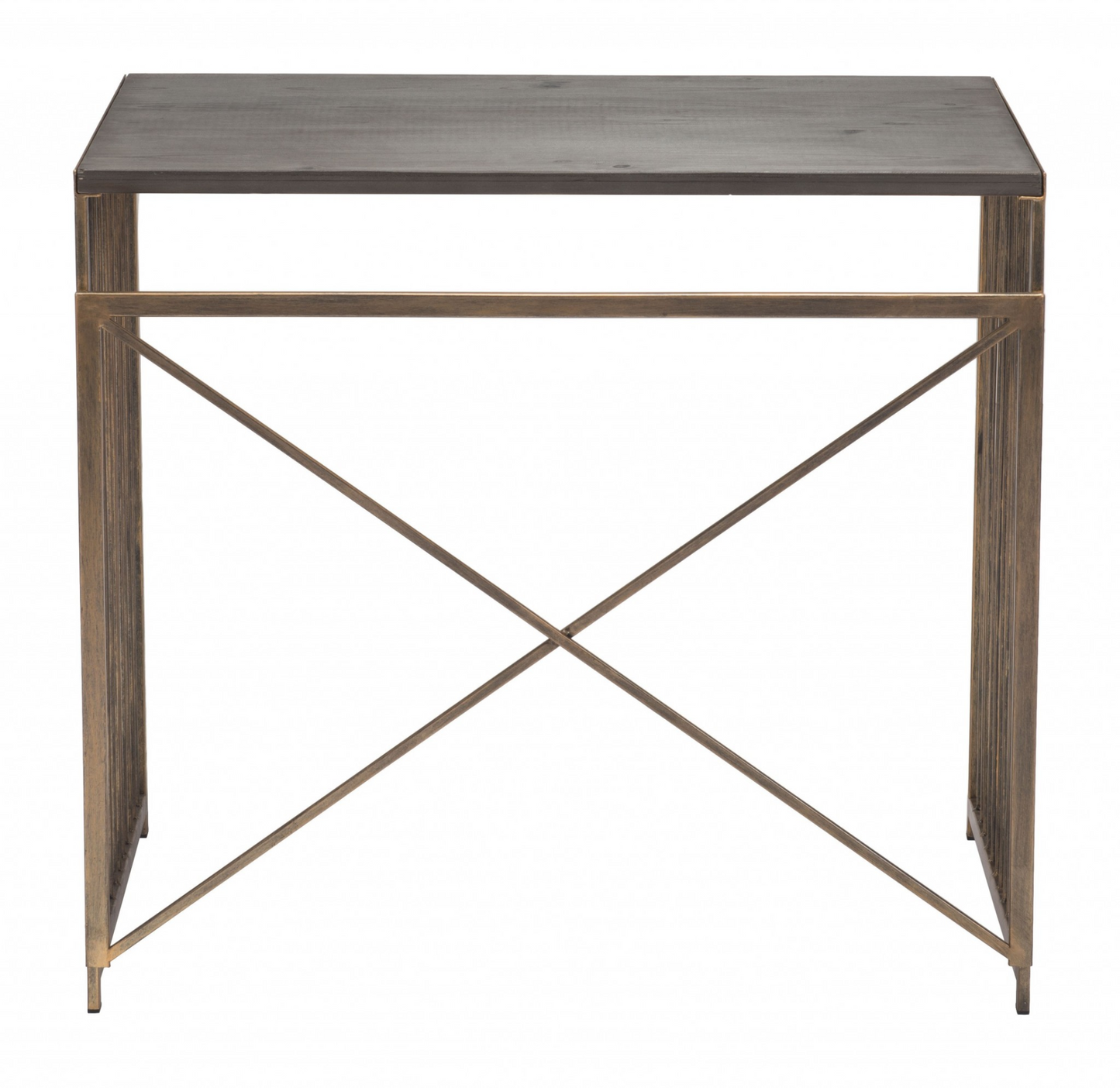 Gray and Gold Slatted Sides Table Desk