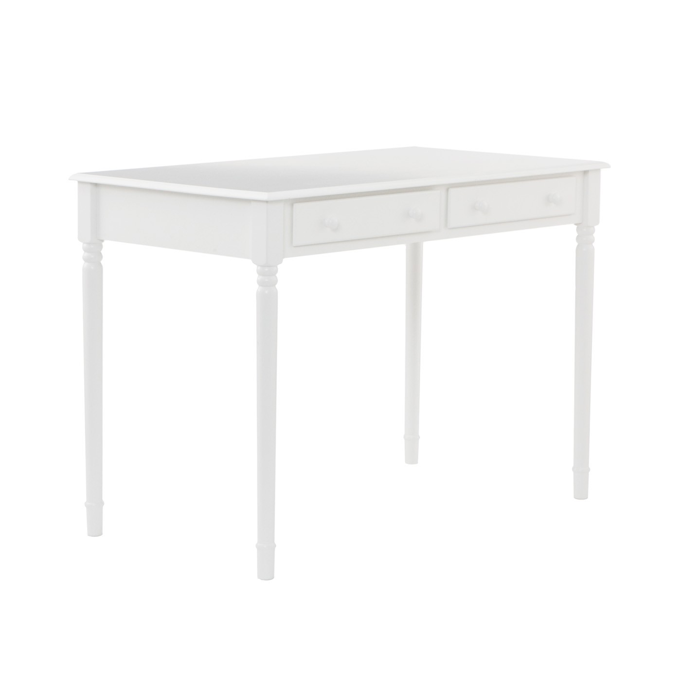 Crisp White Desk with Drawers