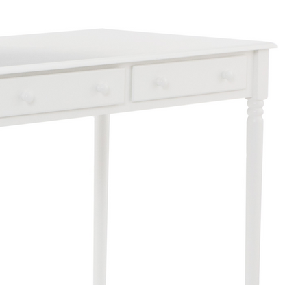 Crisp White Desk with Drawers