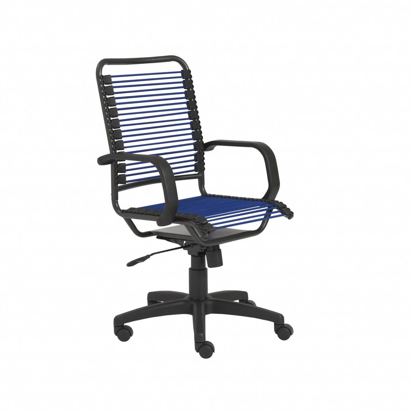 43" Black and Blue Round Bungee Cord High Back Office Chair