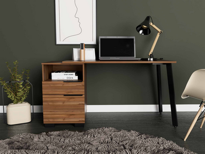 Contempo Flair Mahogany and Black Office Desk