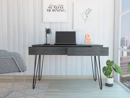 Roxy Gray Computer Desk with Two Drawers