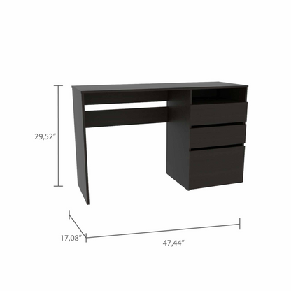 Echo Black Computer Desk with Three Drawers