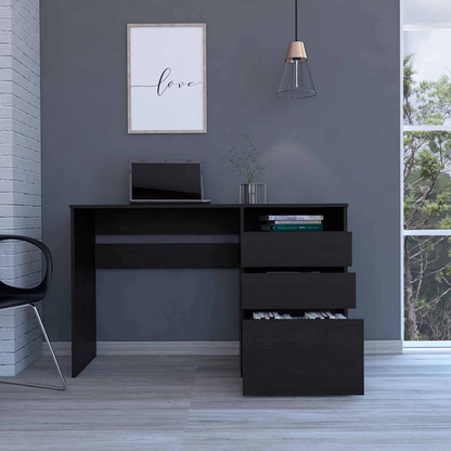 Echo Black Computer Desk with Three Drawers