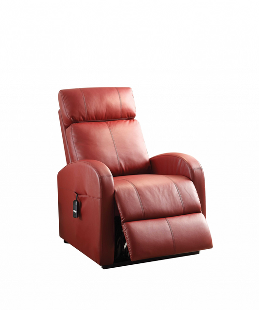 Faux Leather Power Motion Lift Recliner In Red