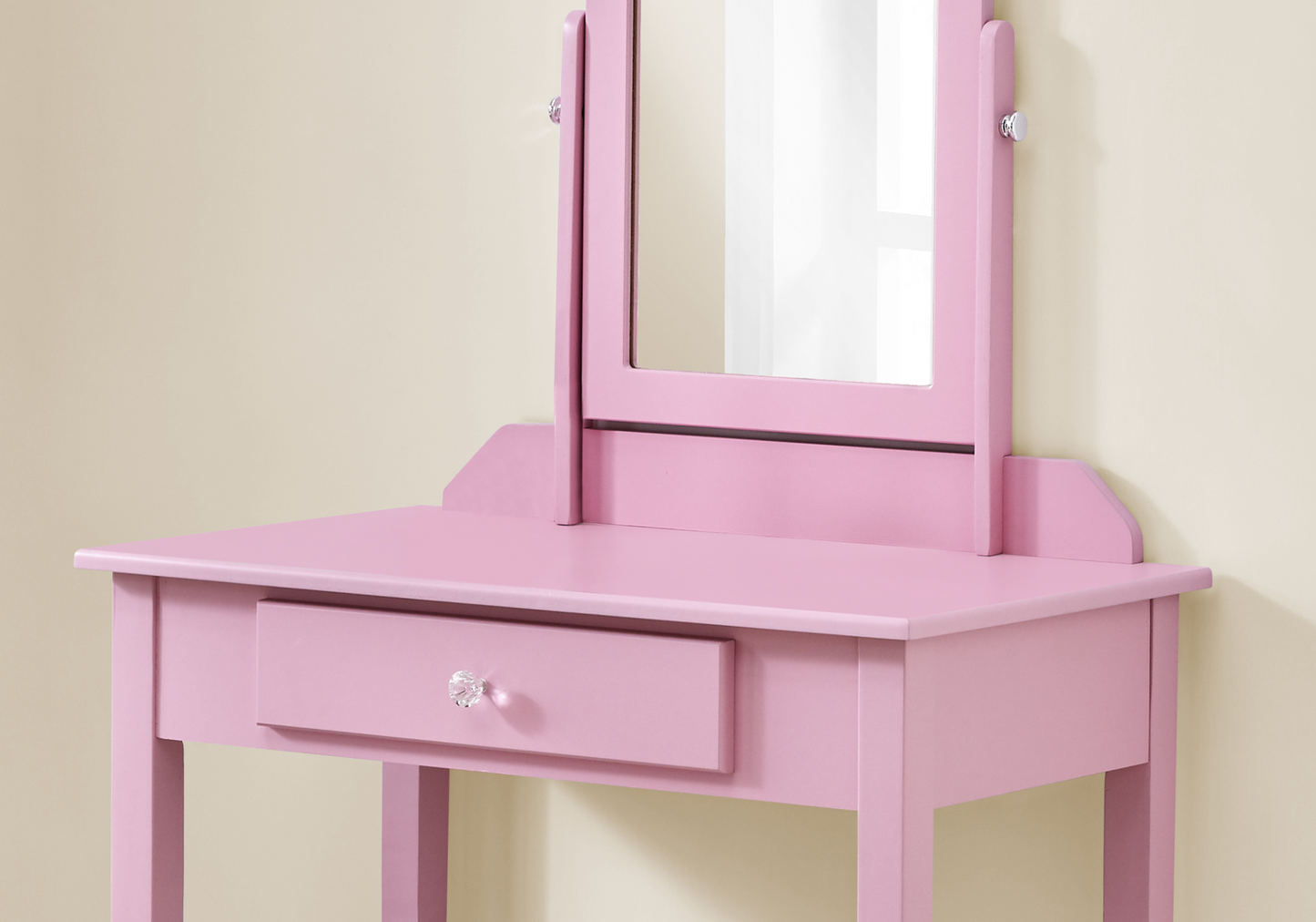 Pink Vanity Mirror And Storage Drawer