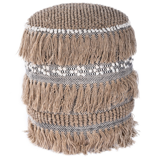 Boho Bullet Tassel Pouf Ottoman