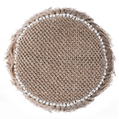 Boho Bullet Tassel Pouf Ottoman