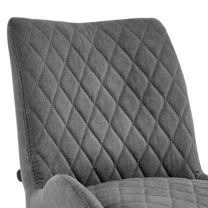 43" Charcoal Microfiber and Black Iron Bar Height Chair