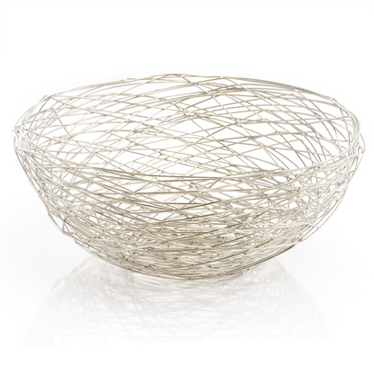 Abstract Silver Wire Centerpiece Bowl