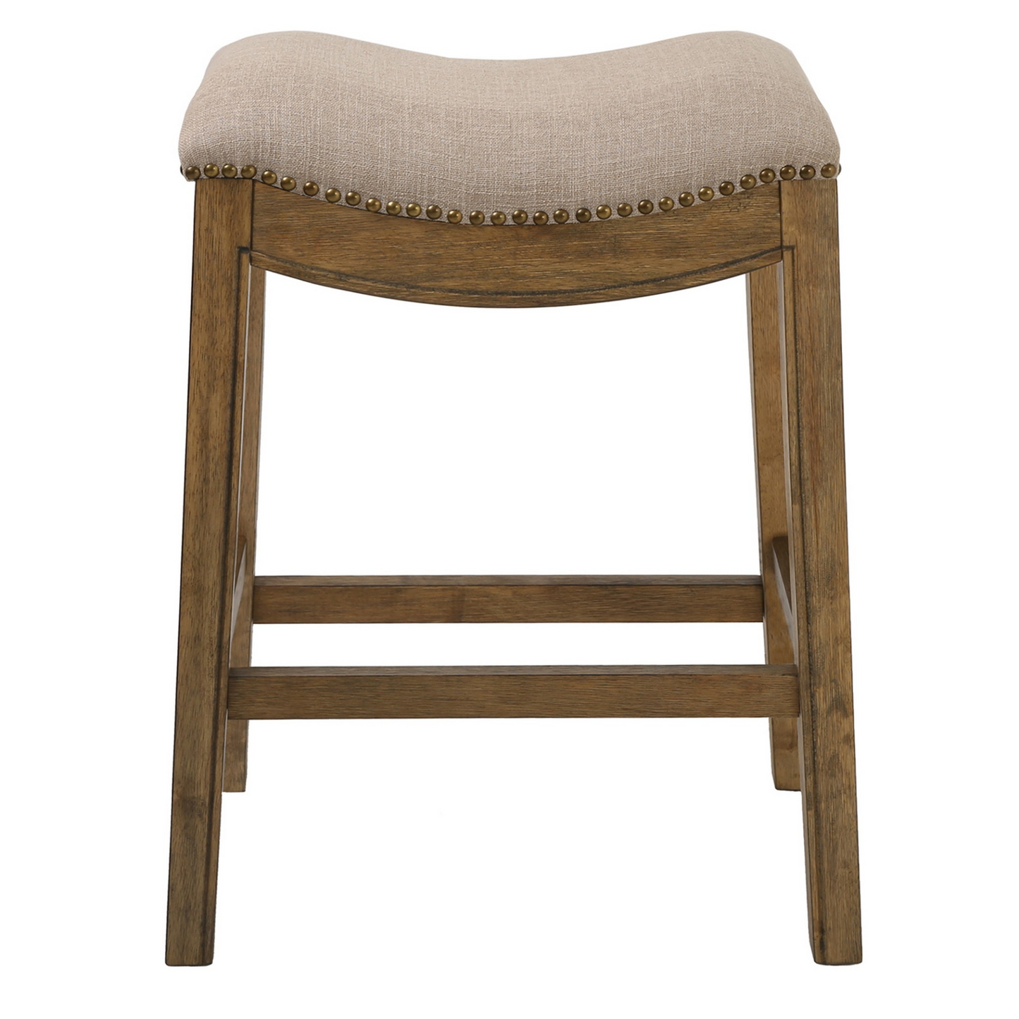 Counter Height Saddle Style Cream Stool