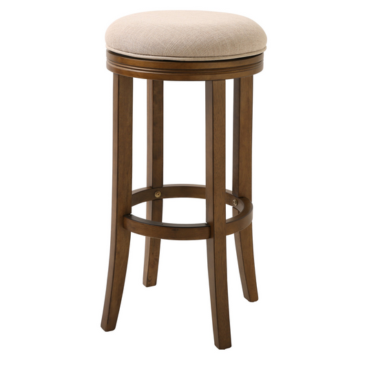 25" Honeysuckle Finished Solid Wood Frame With Cream Fabric Counter Stool