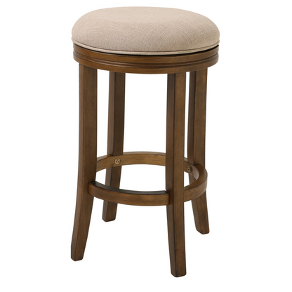 25" Honeysuckle Finished Solid Wood Frame With Cream Fabric Counter Stool