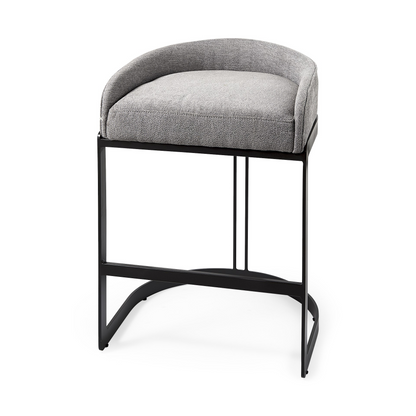 29" Soft Gray And Black Low Back Counter Stool