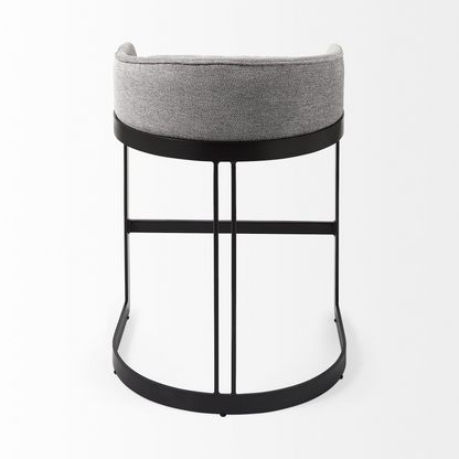 29" Soft Gray And Black Low Back Counter Stool