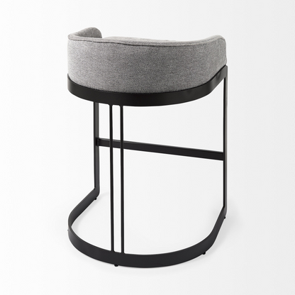 29" Soft Gray And Black Low Back Counter Stool